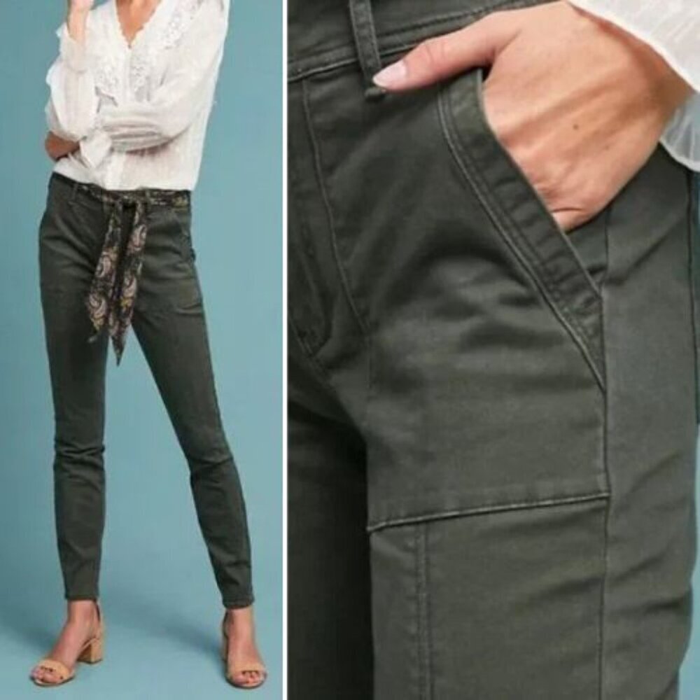 Anthropologie Green Jefferson Slim Utility Pants Size 28 - 36159